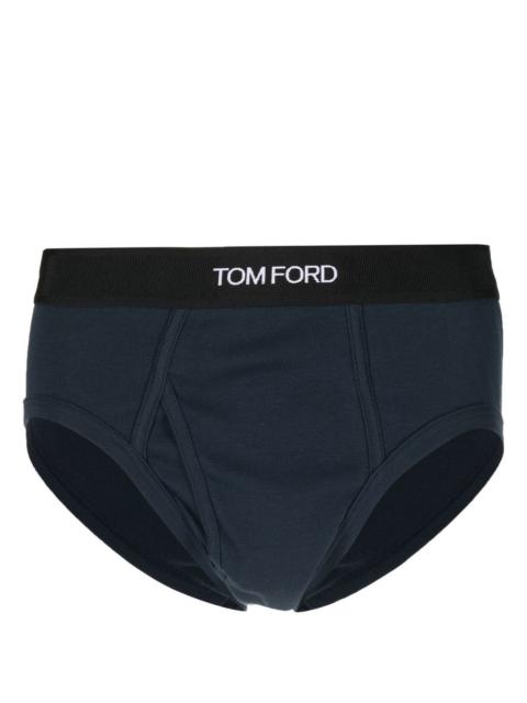 TOM FORD LOGO-WAISTBAND COTTON BRIEFS