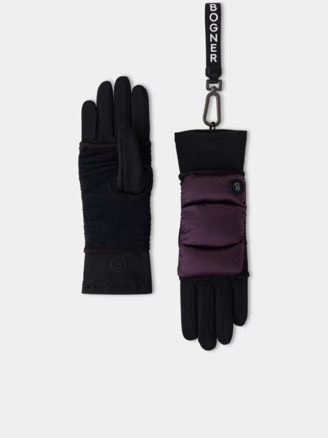 BOGNER Touch gloves in Black/Plum