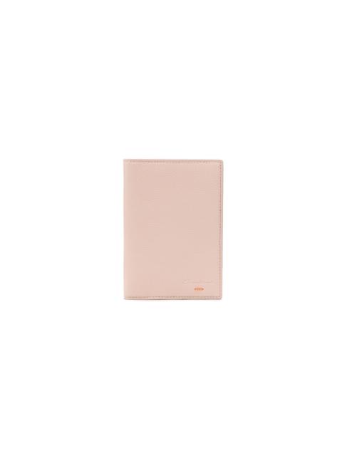 Santoni Pink tumbled leather passport case