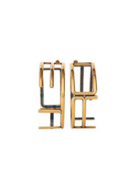 Etro logo-plaque hoop earrings