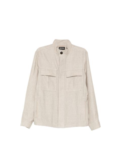 ZEGNA STAND-COLLAR FLAP-POCKET JACKET
