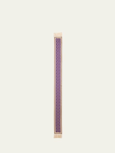 Valentino Monogram Fringe-Trim Scarf