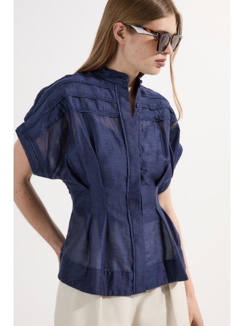 KAREN MILLEN Archive Collection - Layered Detail Button Woven Shirt