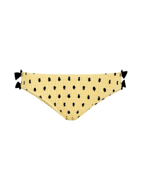 DAMSON MADDER. Damson Madder Spot-print Shirred Bikini Briefs