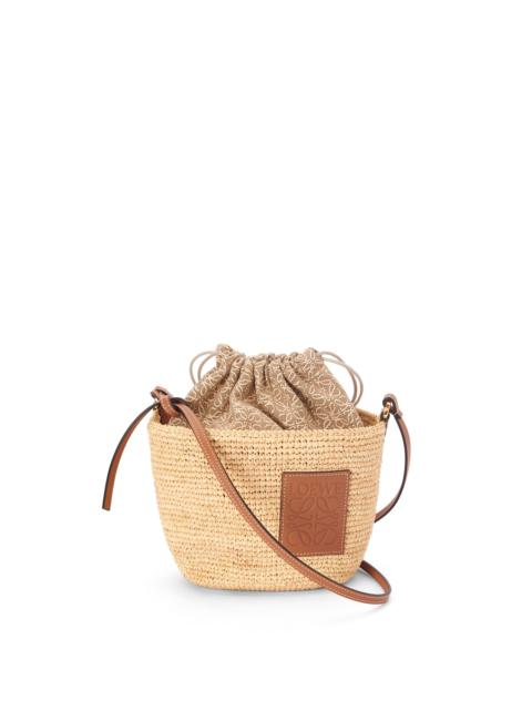 Loewe Anagram Pochette Basket bag in raffia, jacquard and calfskin