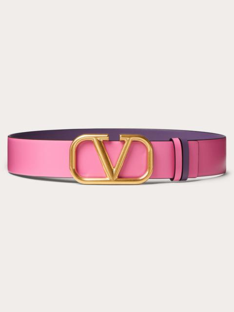Valentino REVERSIBLE VLOGO SIGNATURE BELT IN Shiny CALFSKIN 40 MM