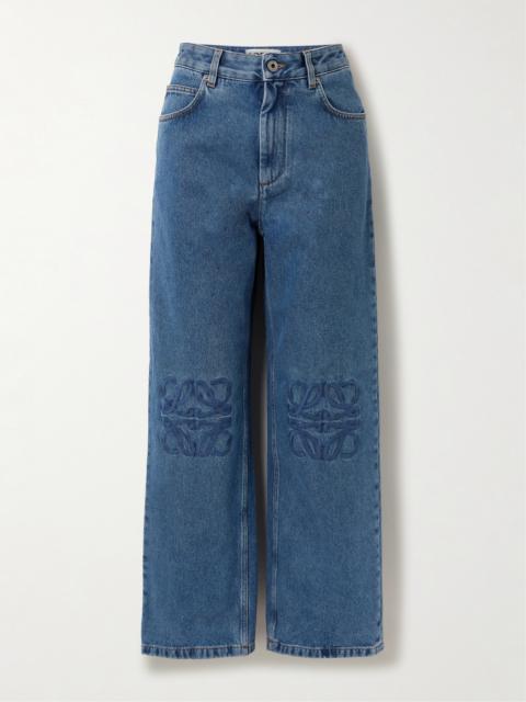 Loewe Anagram Embroidered High-rise Straight-leg Jeans