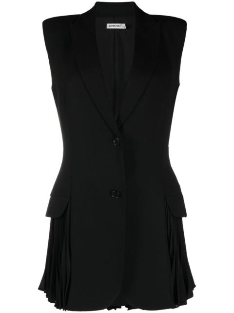 SIMKHAI single-breasted pleated vest
