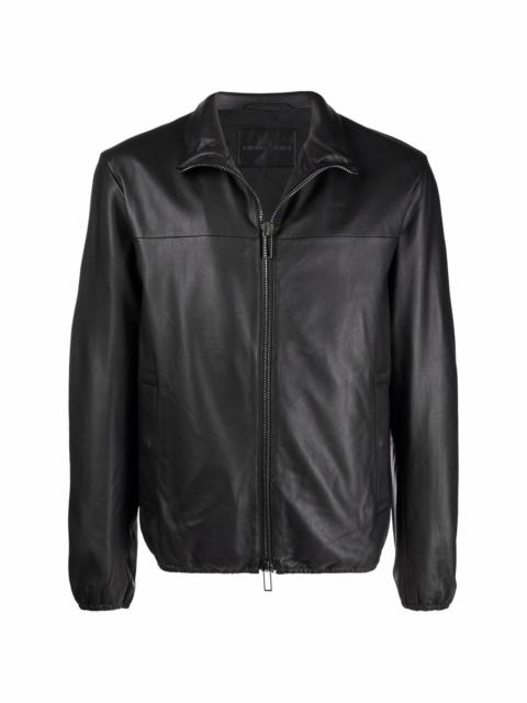 EMPORIO ARMANI zipped leather jacket