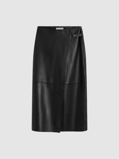 ST. AGNI Leather Wrap Skirt - Black