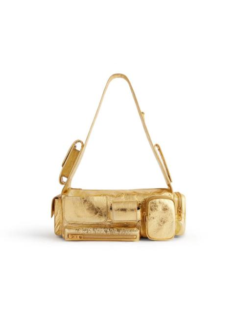 BALENCIAGA Women's Superbusy Xs Sling Bag Metallized in Gold