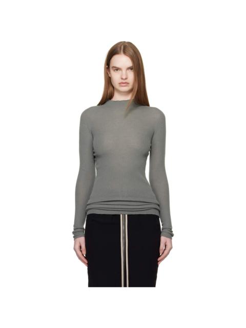 Rick Owens Khaki Temple LS Turtle Sweater