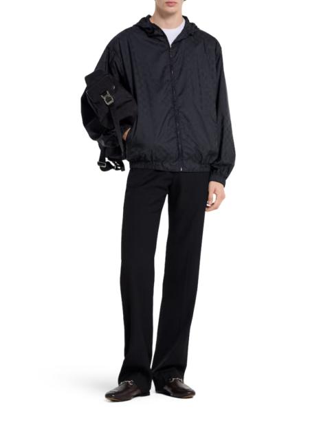 GUCCI NYLON JACKET WITH ALLOVER GG LOGO