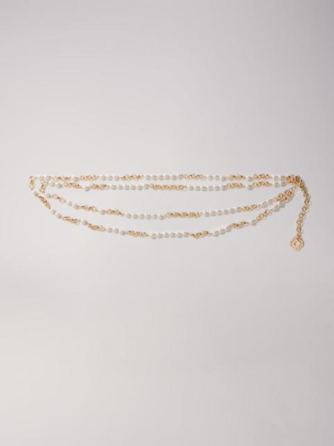 maje Mixed bead and metal belt