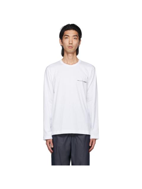 Comme des Garçons SHIRT White Logo Long Sleeve T-Shirt