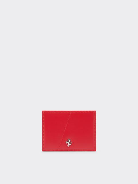 Ferrari Leather Card Holder with Stitching