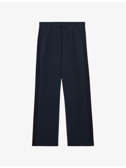 REISS Bella Side-Stripe Stretch-Jersey Jogging Bottoms