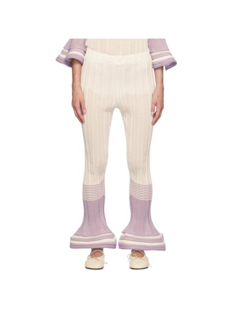 ISSEY MIYAKE White & Purple Asagao Trousers