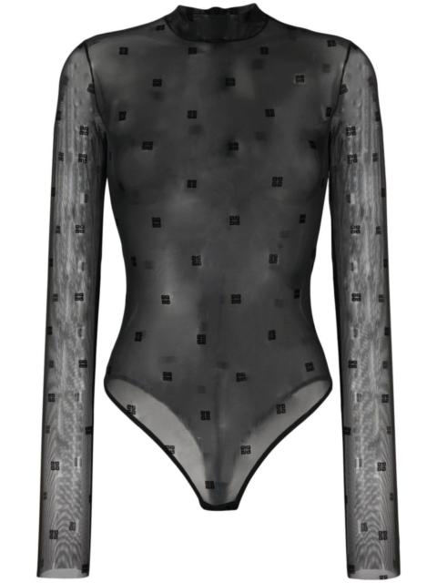 Givenchy black 4G tulle bodysuit