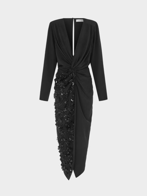 16ARLINGTON IDINA MIDI DRESS IN SATIN / EMBROIDERY