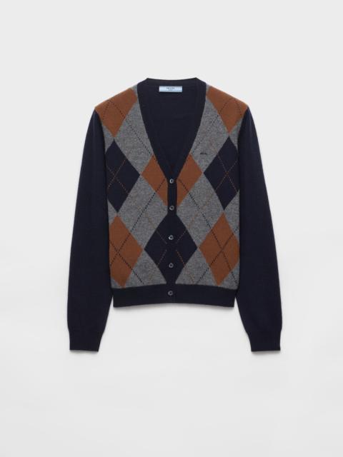 Prada Argyle cashmere cardigan