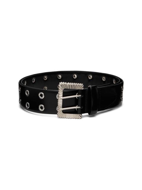 TOGA PULLA Black Eyelet Metal Belt