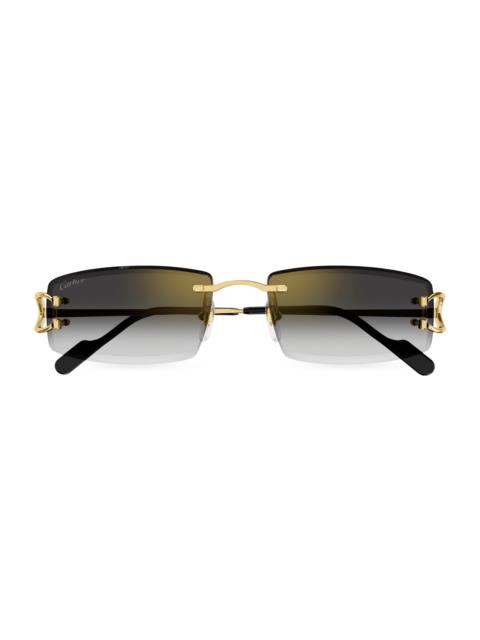 Cartier Men's C Decor 56MM Rectangular Sunglasses - Gold Grey Gradient