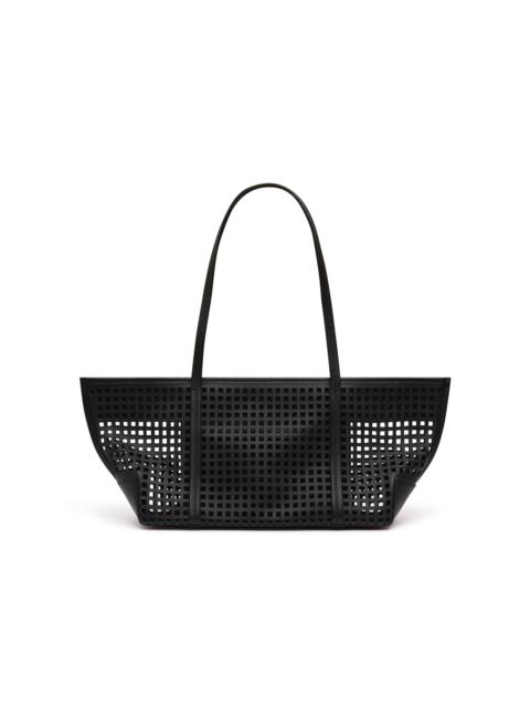 ST. AGNI Perforated Slim Bateau Tote black