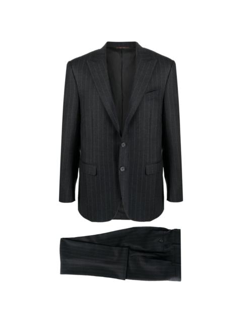 pinstripe single-breasted suit