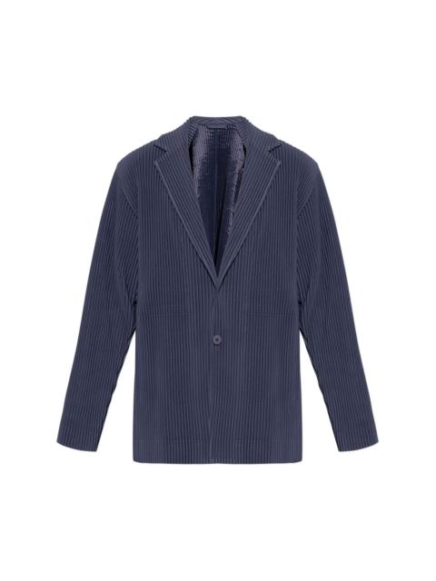 pleated single-breasted blazer