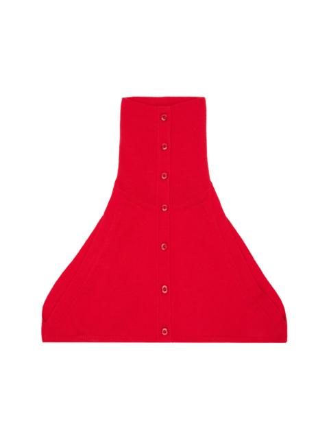 OPEN YY Red Button Up Neck Layer Collar