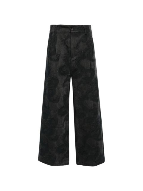 FENG CHEN WANG Dragon high-rise wide-leg jeans