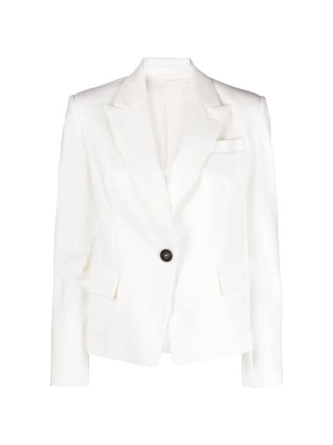 single-breasted cotton-blend blazer