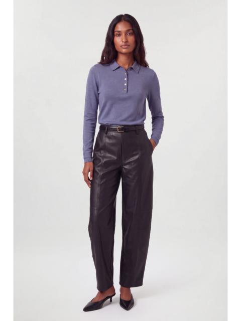 KAREN MILLEN Forever Viscose Blend Knitted Collared Long Sleeve Polo Top