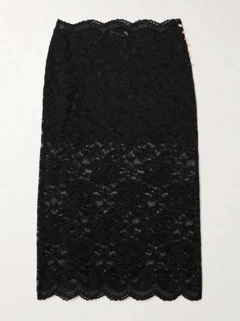 rabanne Scalloped Lace Midi Skirt