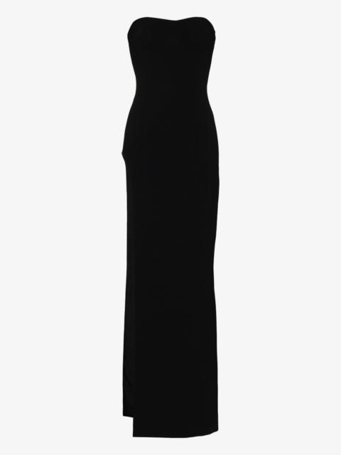 MÔNOT thigh slit tube gown