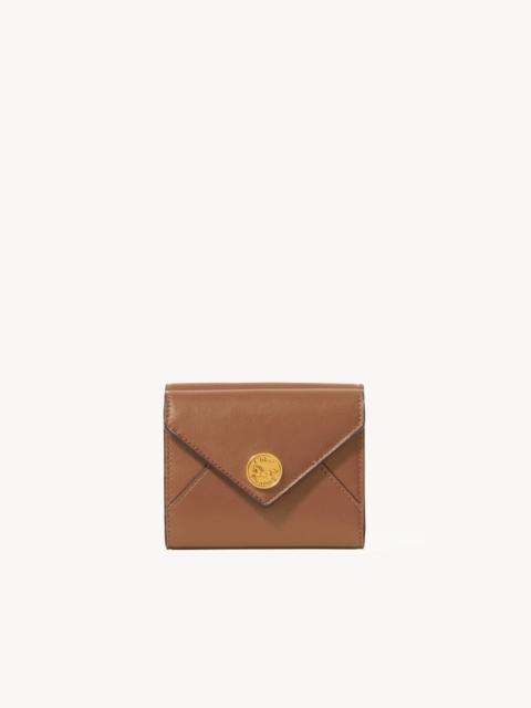 Chloé SMALL ENVELOPE TRI-FOLD IN SOFT & SUEDE LEATHER
