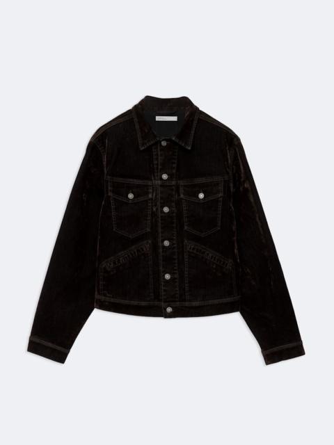 ALLSAINTS FLOCKED DENIM TRUCKER JACKET