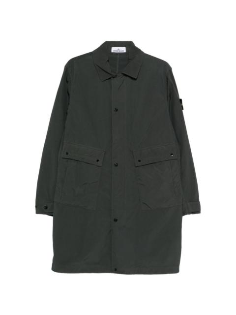 Stone Island button pocket long parka coat