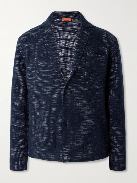 Missoni Unstructured Space-Dyed Ribbed Wool Blazer Blue
