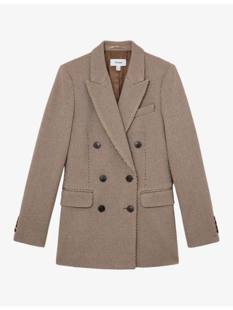 REISS Aubrey Double-Breasted Wool-Blend Blazer