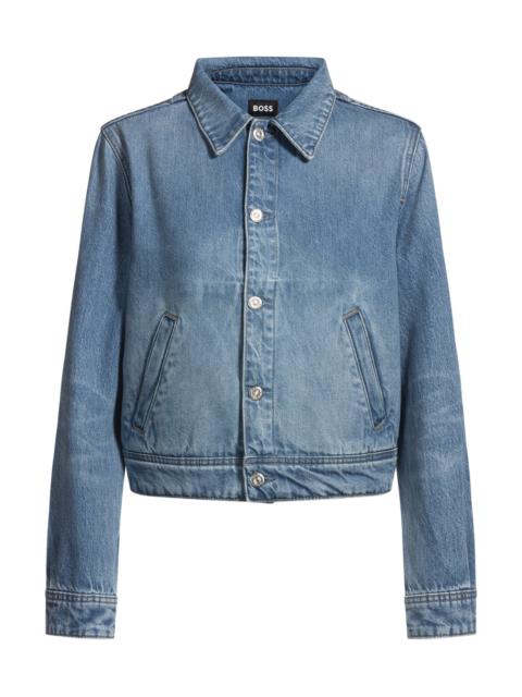 BOSS STRAIGHT-FIT JACKET IN BLUE RIGID DENIM