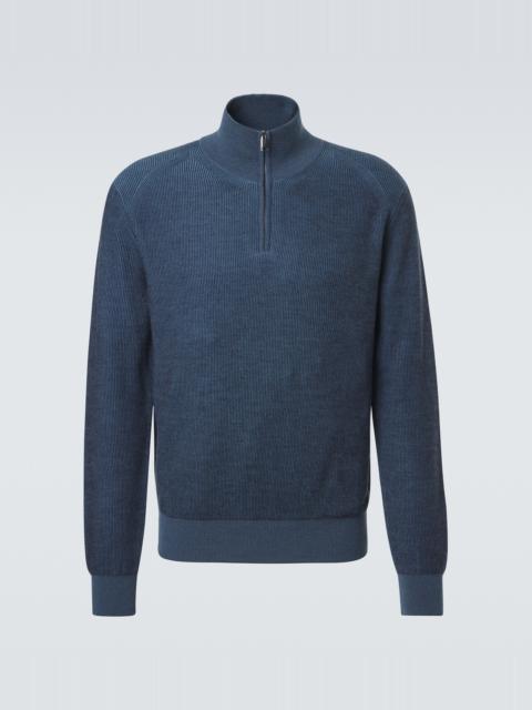 Brioni Cashmere and wool half-zip sweater