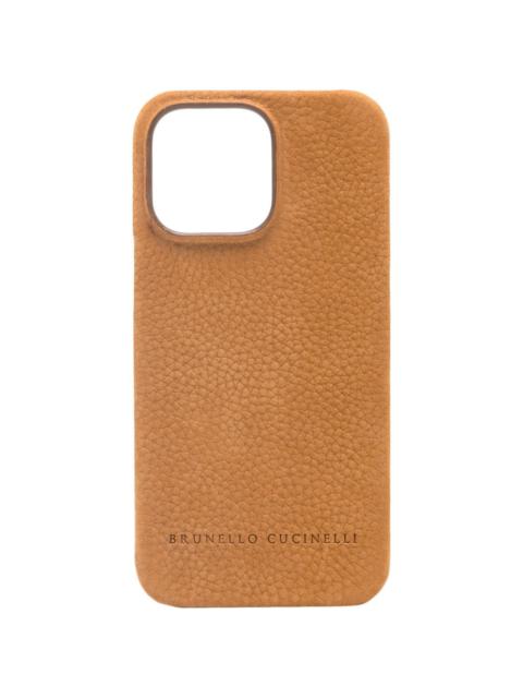 Brunello Cucinelli grained-leather iPhone 14 Pro Max case