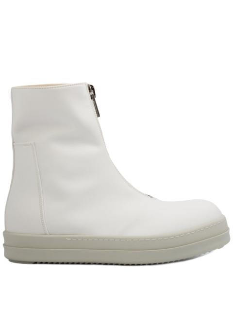 Rick Owens DRKSHDW Zip Front Boots Chalk White in White