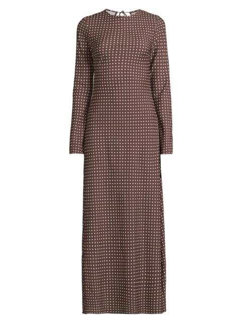 FAITHFULL Women's Mesa Polka-Dot Open-Back Maxi Dress - Polkadot Chocolate Plum