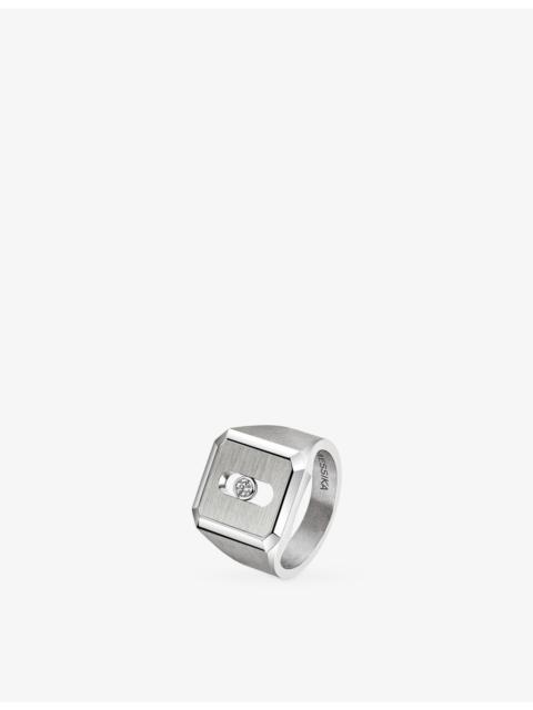 MESSIKA Move Titanium And 0.06ct Diamond Signet Ring