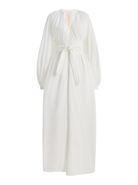 MARRAKSHI LIFE The Touareg Balloon-Sleeve Cotton Dress white