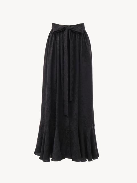 Chloé GATHERED MIDI SKIRT IN SILK JACQUARD