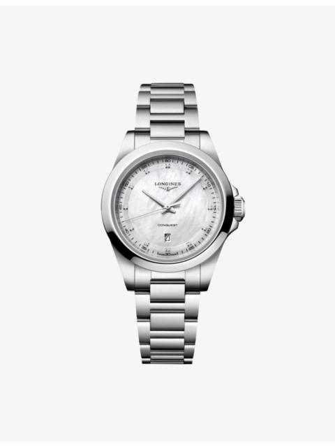 Longines Conquest Stainless-Steel And Diamond Quartz Watch 30mm